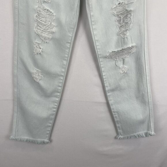 J Brand Jeans Womens 26 Green Straight Leg Frayed Hem High Rise Button Fly NWT - Picture 5 of 16